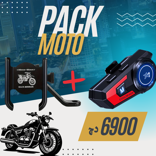 Bluetooth X7 pour Casque + Support Téléphone Moto
