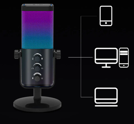 Microphone dynamique M7 USB/XLR avec contrôle RGB