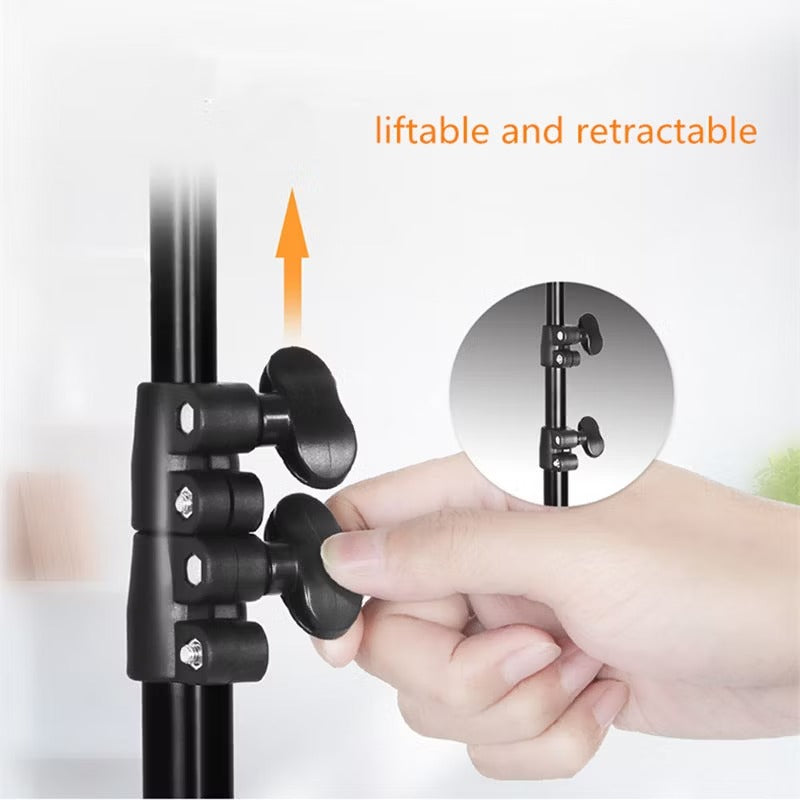Ring light avec trépied de 2,1 m et 3 support de téléphone